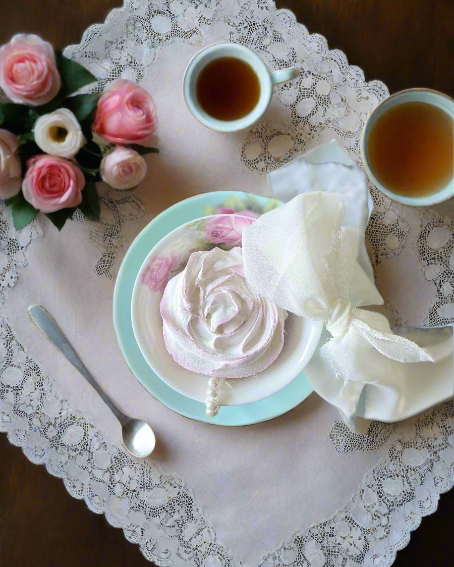 Everything Dawn Blue Pink Roses Teacup Fake Cupcake