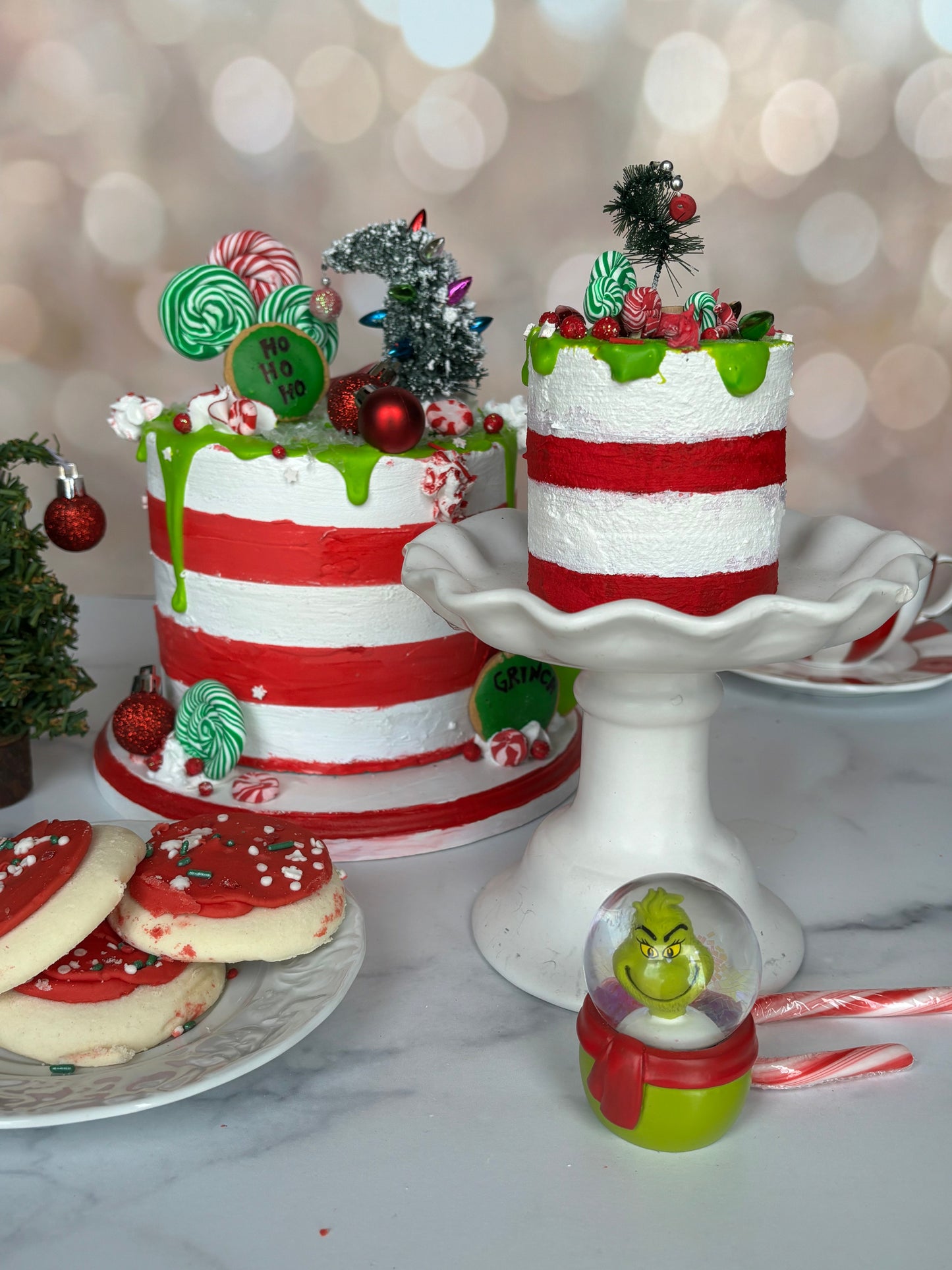 Everything Dawn Fake Cake Grinch Inspired Christmas Mini Faux Cake Decor
