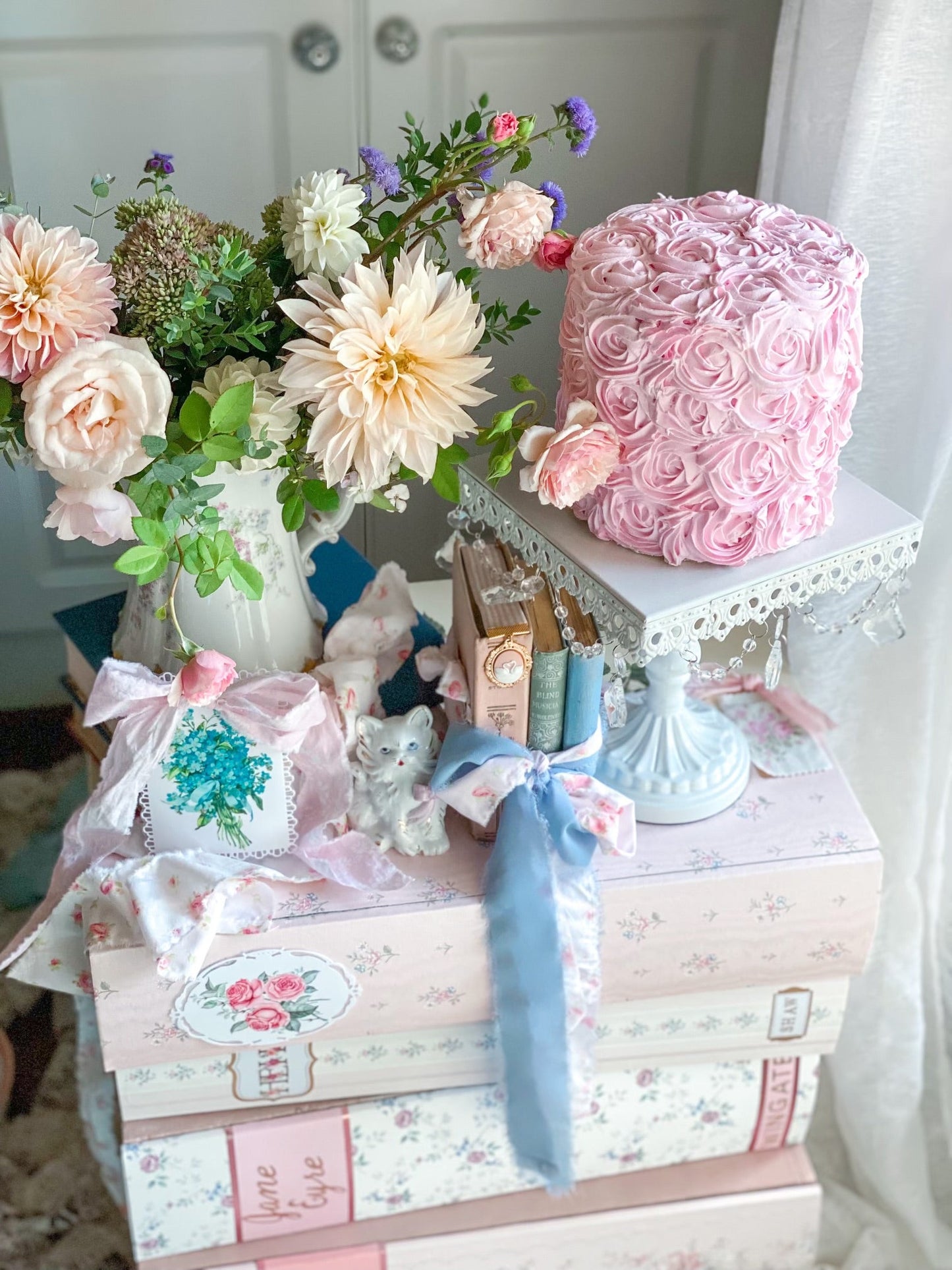 Everything Dawn Fake Cake Pink Pink Rosette Faux Cake from Everything Dawn