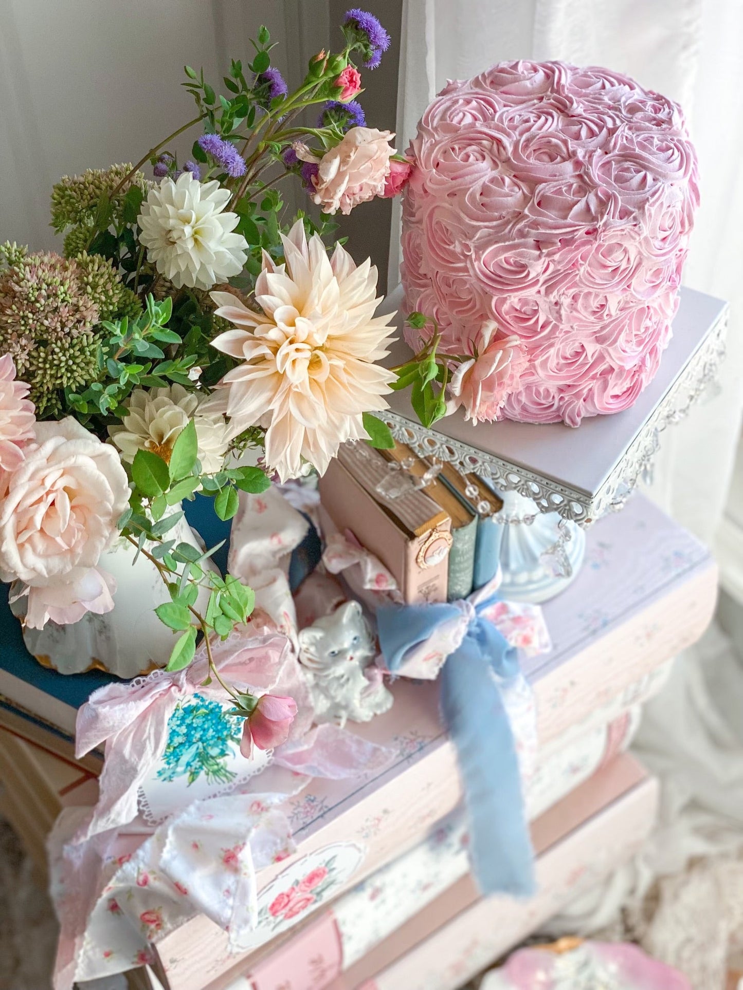 Everything Dawn Fake Cake Pink Pink Rosette Faux Cake from Everything Dawn