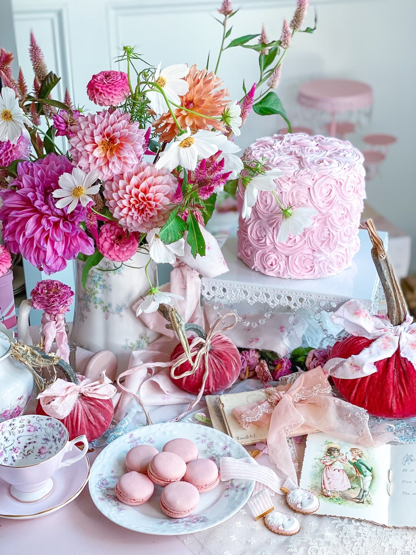 Everything Dawn Fake Cake Pink Pink Rosette Faux Cake from Everything Dawn