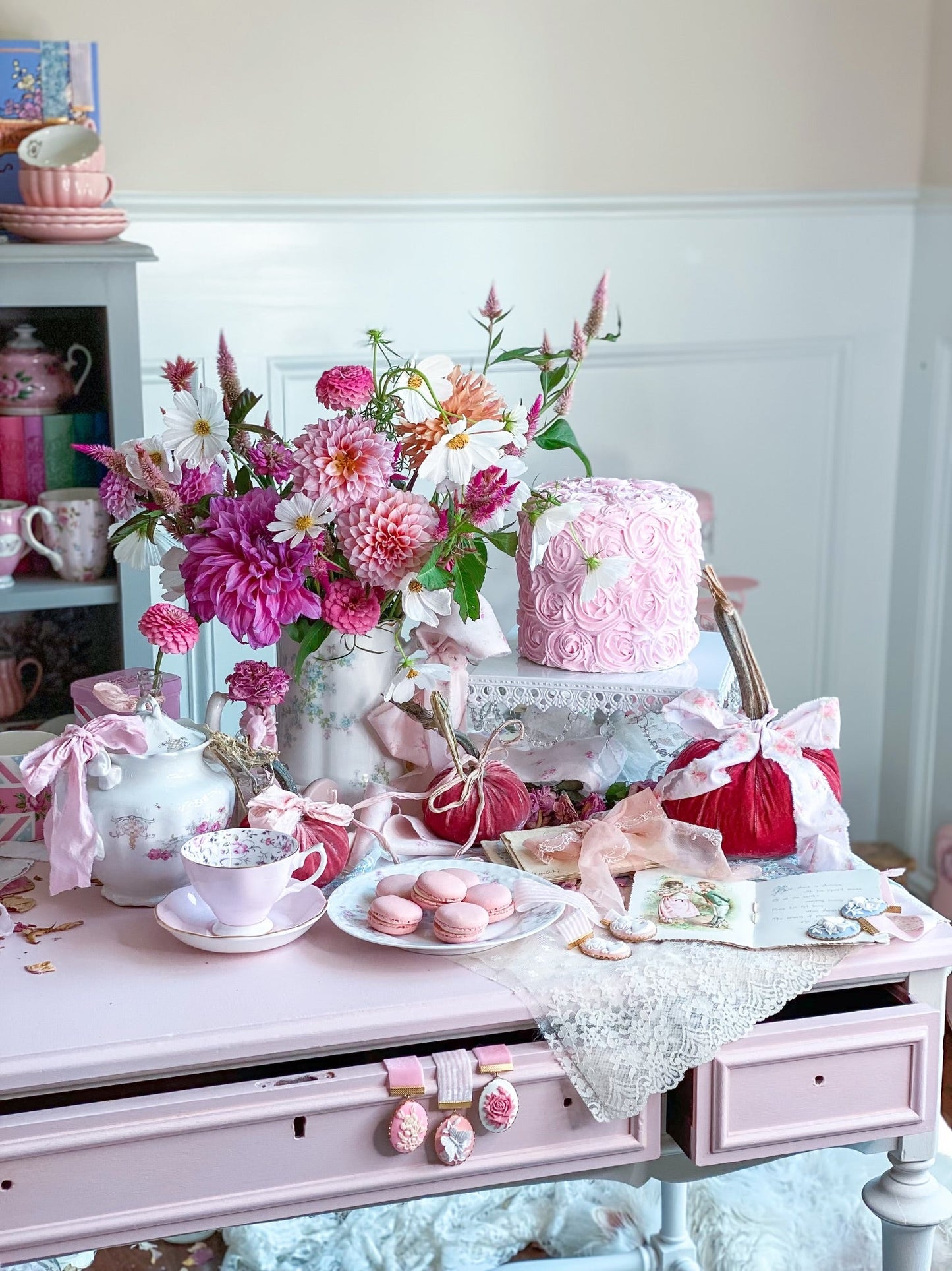 Everything Dawn Fake Cake Pink Pink Rosette Faux Cake from Everything Dawn
