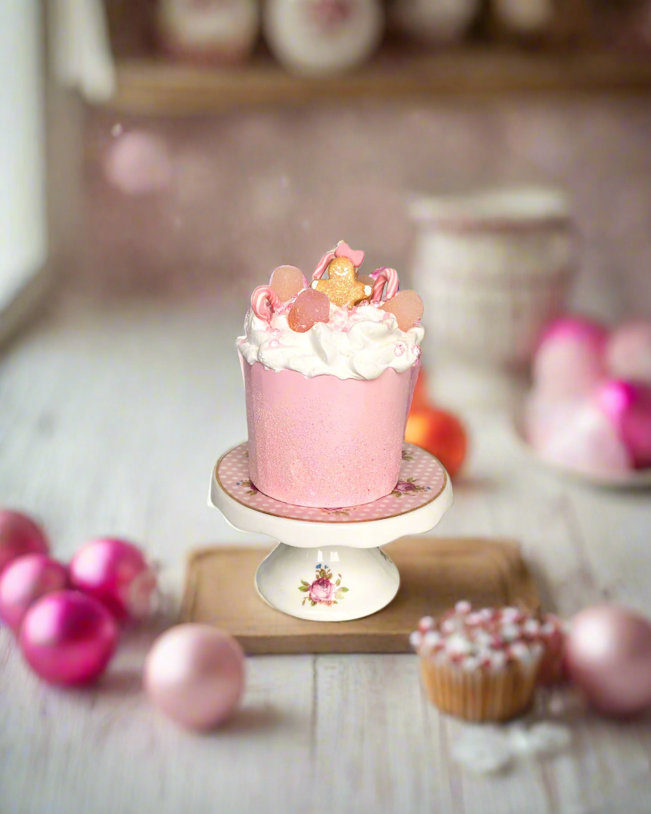 cupcake künstlich Pink Candy Cane Lane and Gingerbread Fake Cupcake