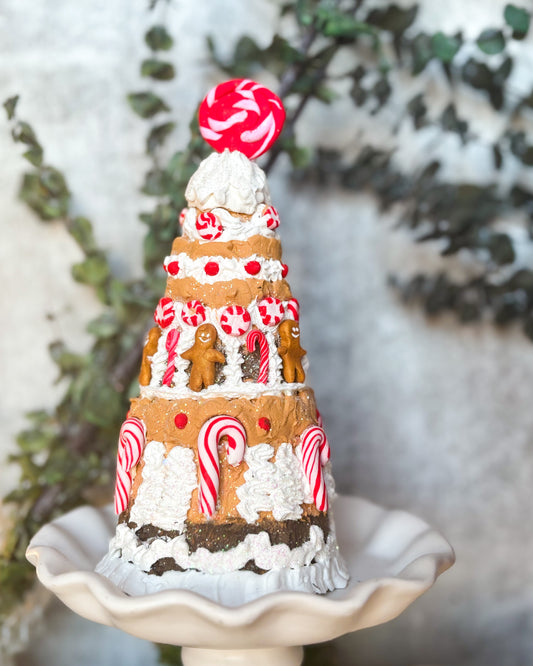 Everything Dawn Table Decor Candy Cane Lane Gingerbread Tabletop Christmas Tree With Stand