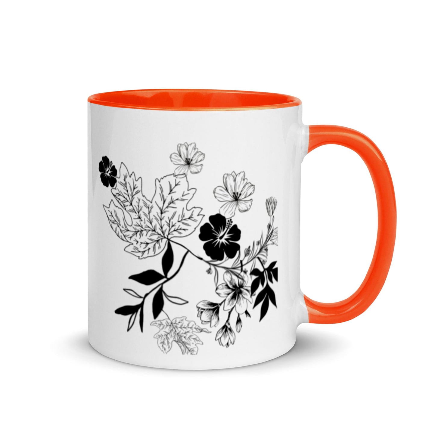 Everything Dawn Orange Autumn Leaves Floral Mug