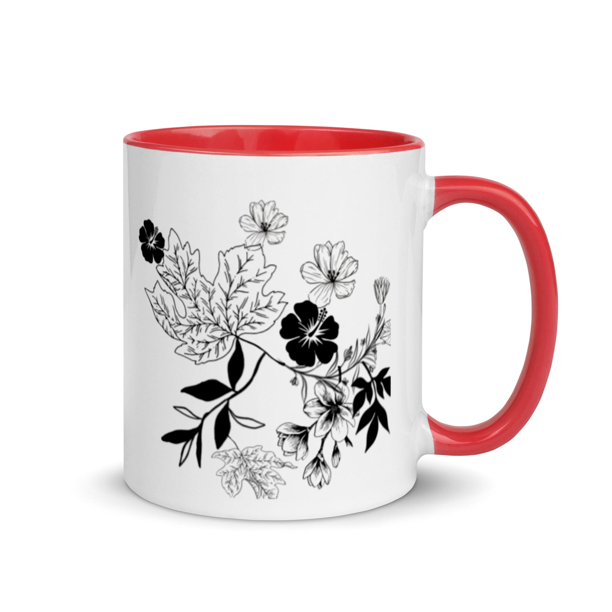 Everything Dawn Red Autumn Leaves Floral Mug