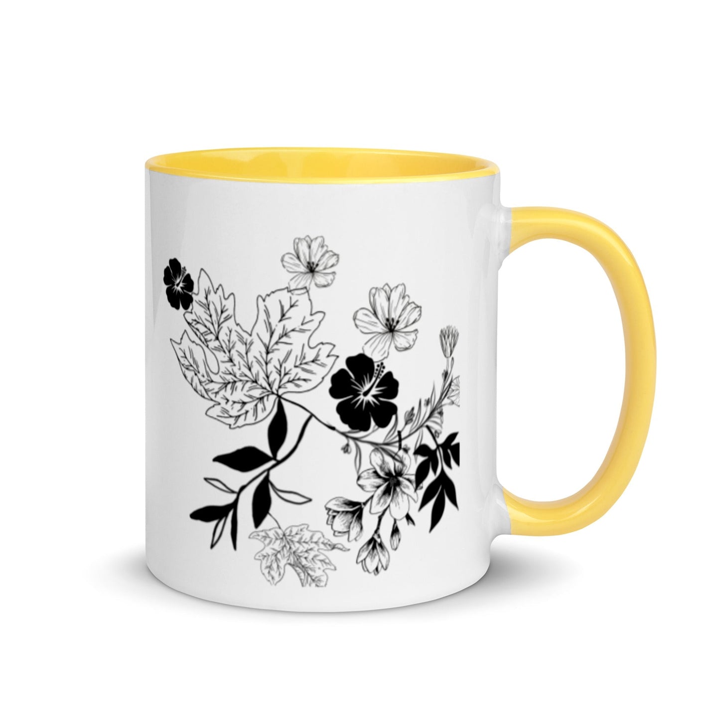 Everything Dawn Yellow Autumn Leaves Floral Mug