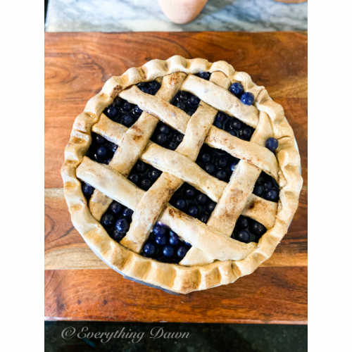 Everything Dawn Bakery Candle Treats Primitive Faux Foods Blueberry Pie Lattice Crust Scented Farmhouse Fake Food Set