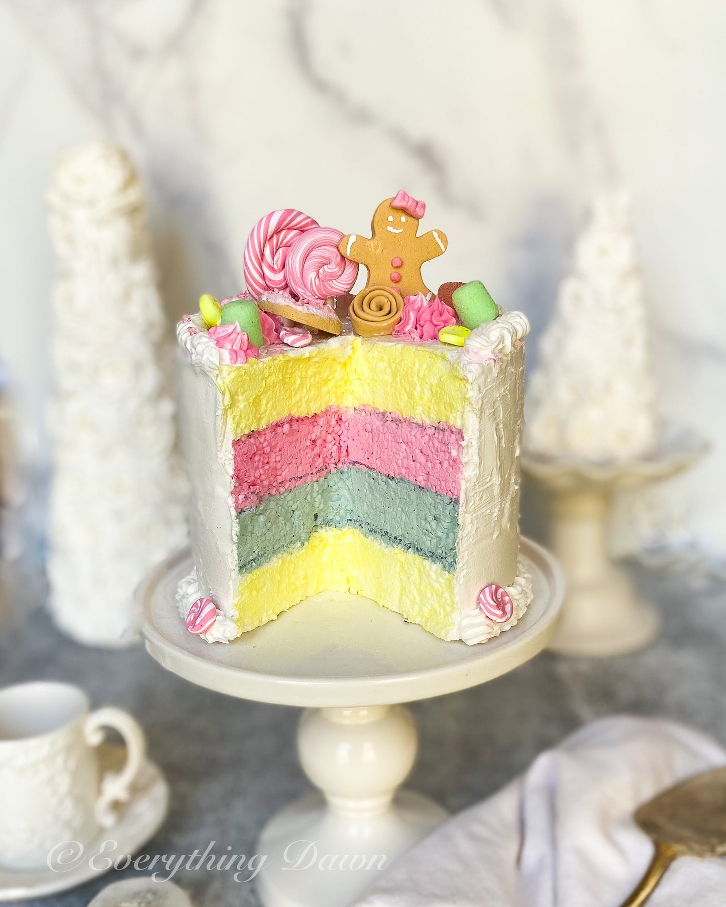 Everything Dawn Candy Land-y Gingerbread Fake Cake