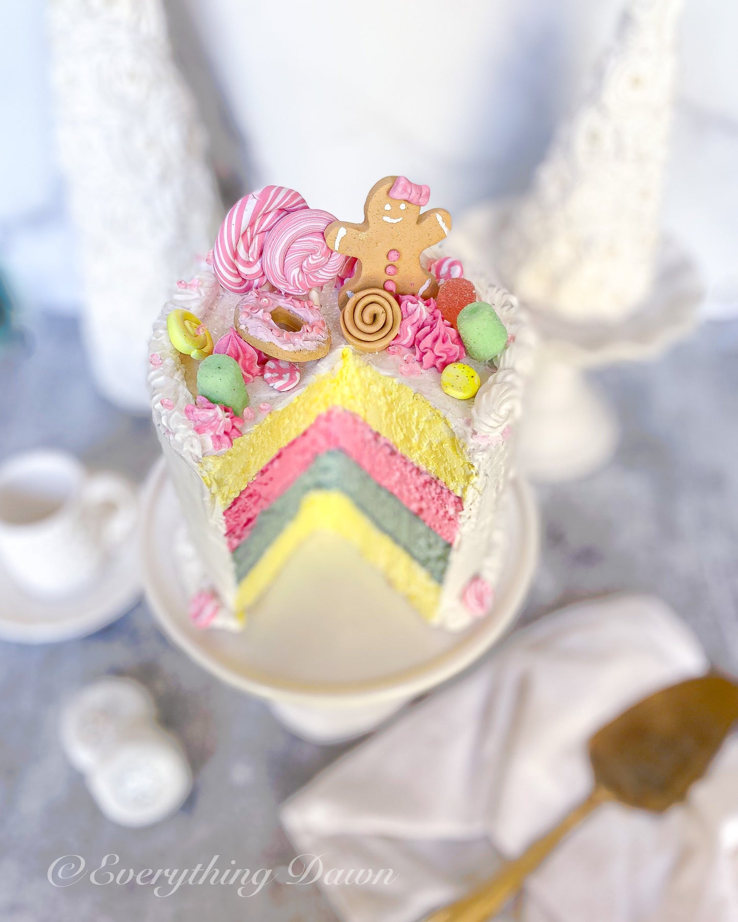 Everything Dawn Candy Land-y Gingerbread Fake Cake