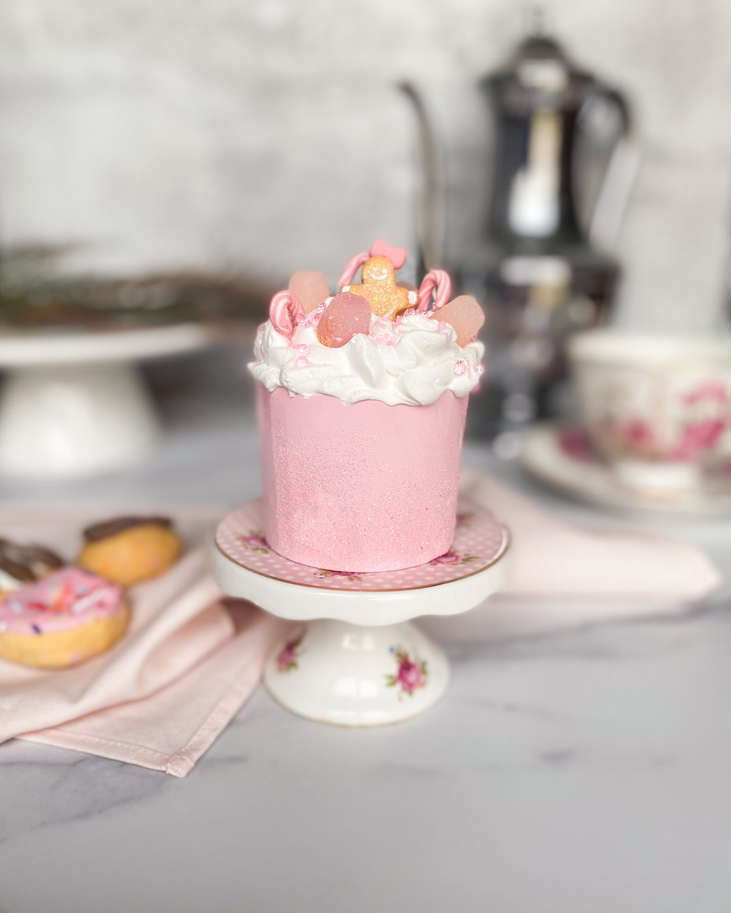 Everything Dawn Fake Cupcakes Pink Candy Cane Lane and Gingerbread Fake Cupcake