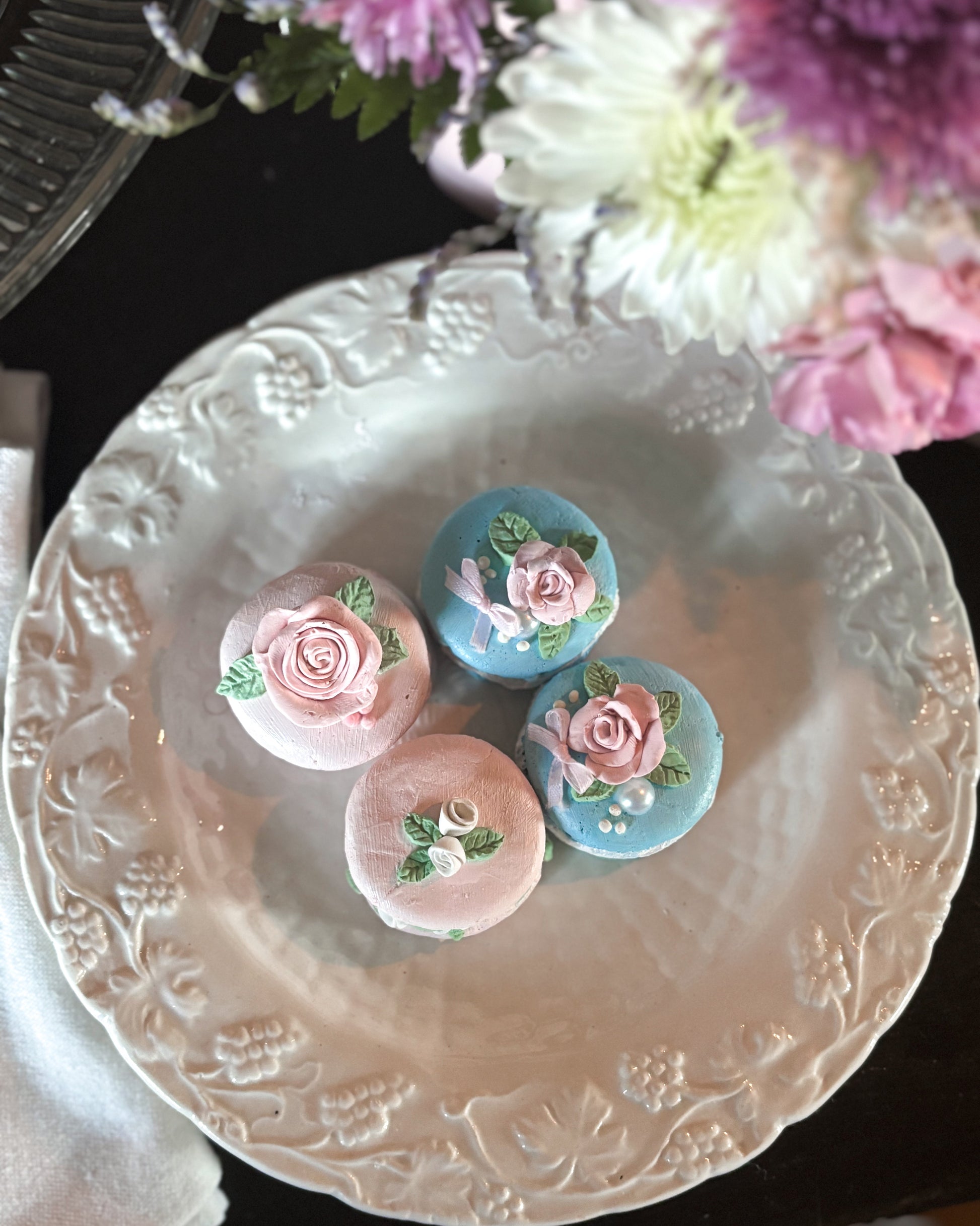 Everything Dawn Faux Macaron Roses Set of 4