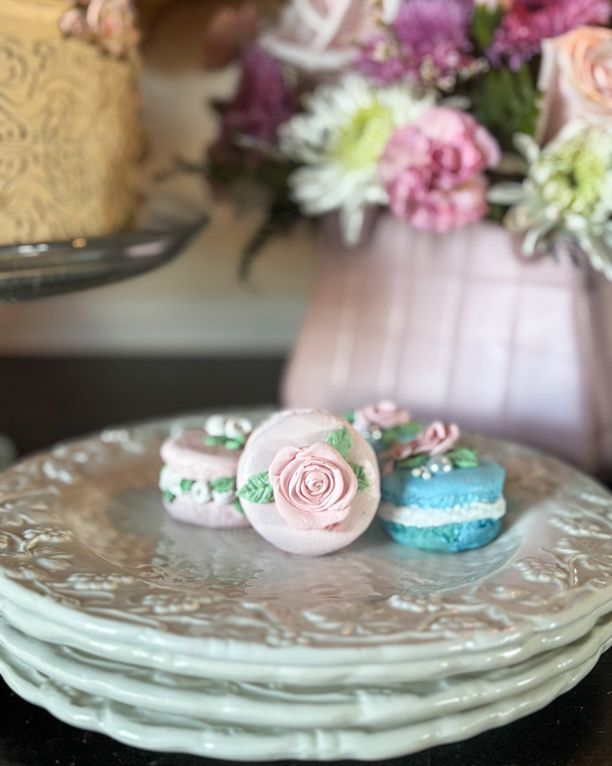 Everything Dawn Mixed Faux Macaron Roses Set of 4