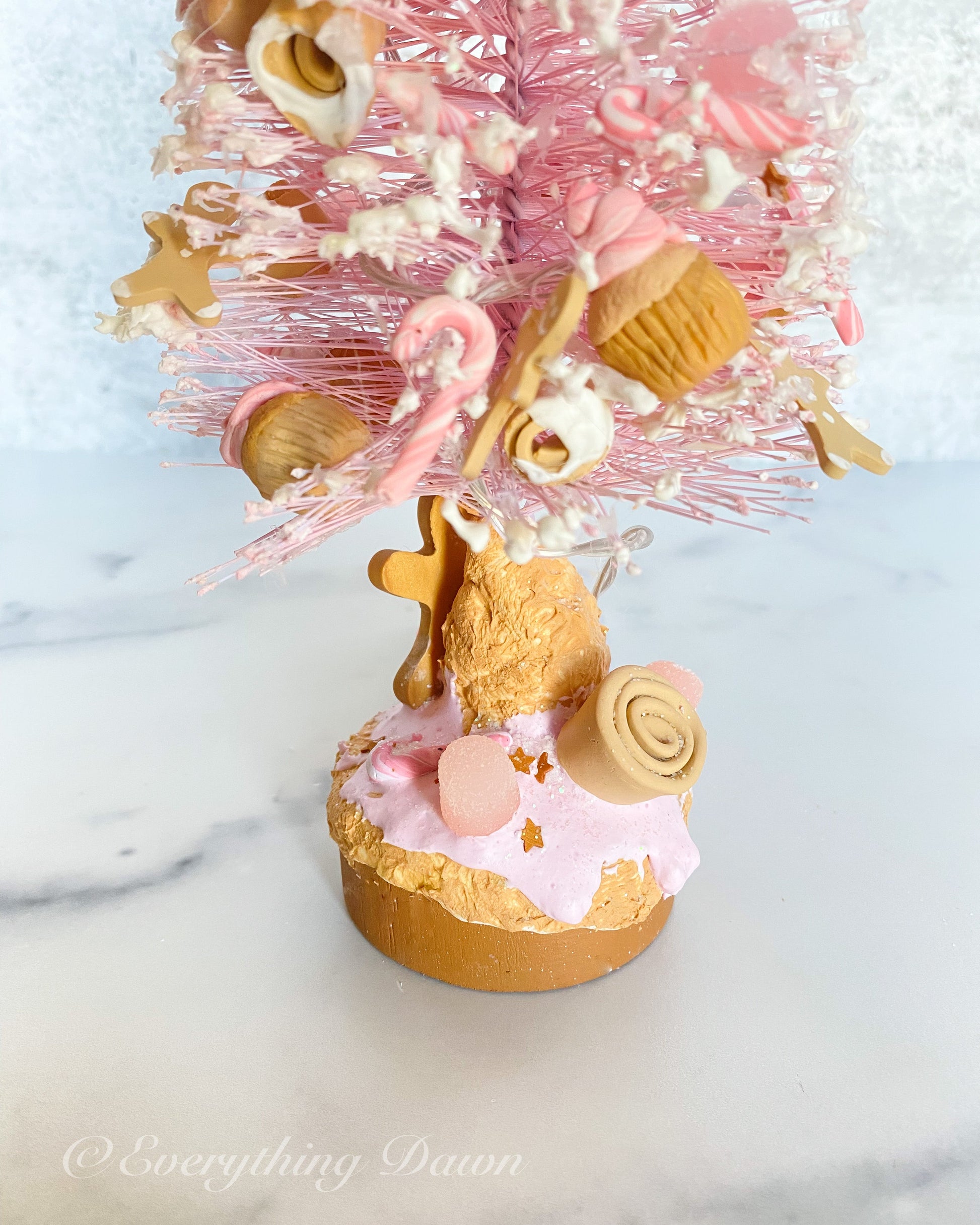 Everything Dawn Pink Candy Lane Gingerbread 12 inch Christmas Tree