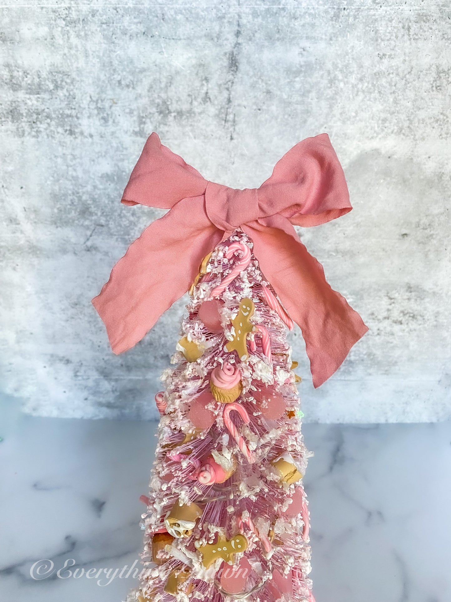 Everything Dawn Pink Candy Lane Gingerbread 12 inch Christmas Tree