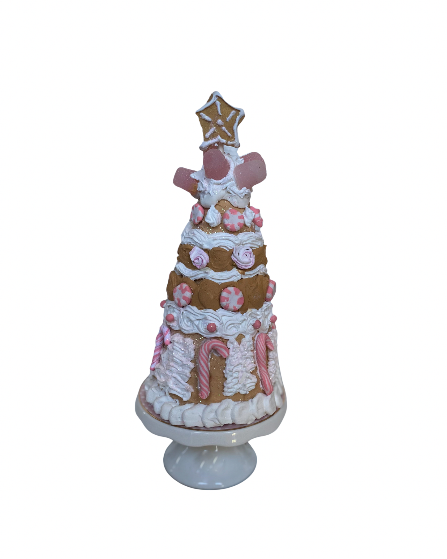 Everything Dawn Table Decor Pink Candy Cane Lane Gingerbread Tabletop Christmas Tree With Stand