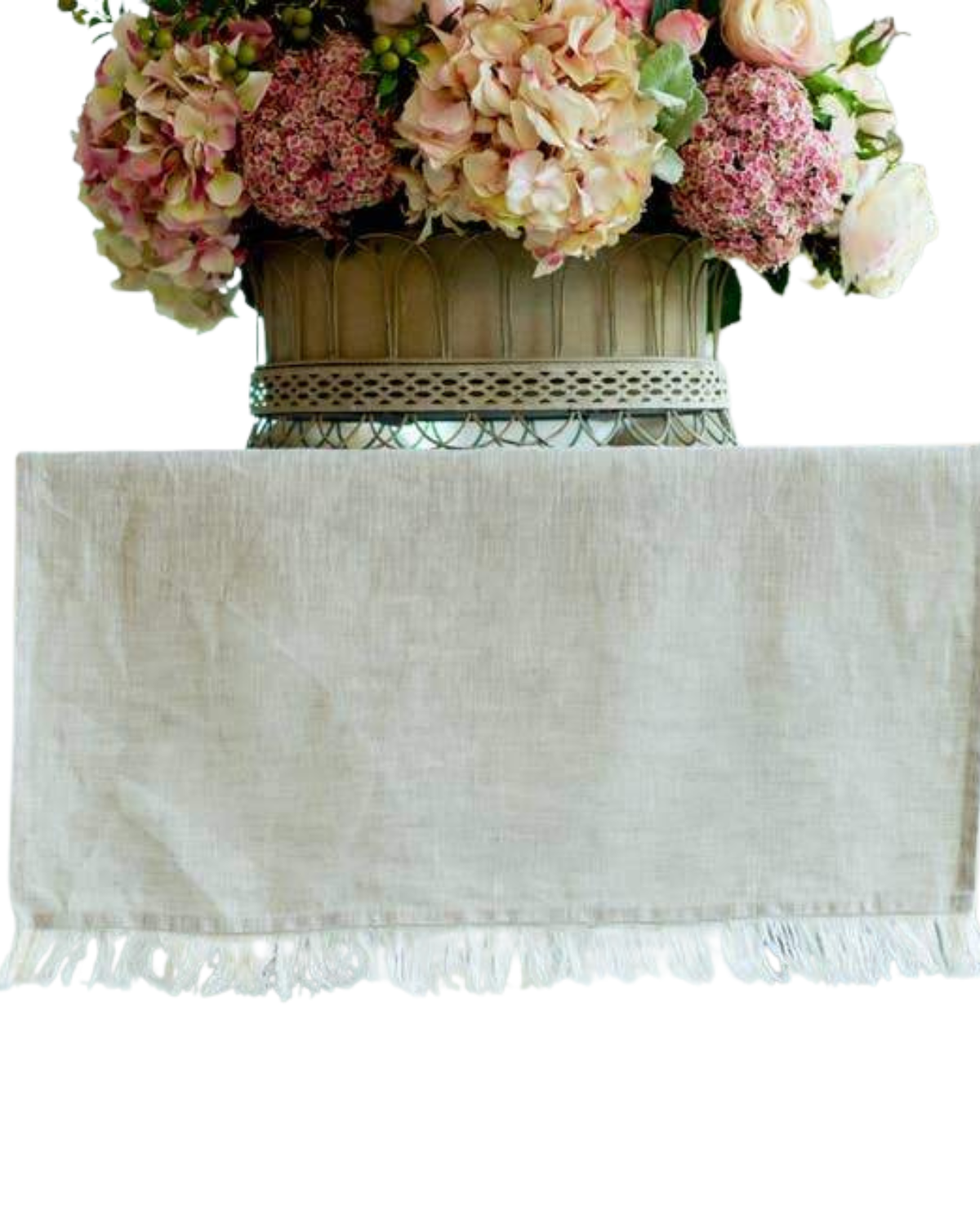 Crown Linen Designs Tuscan Linen Runner with Fringe