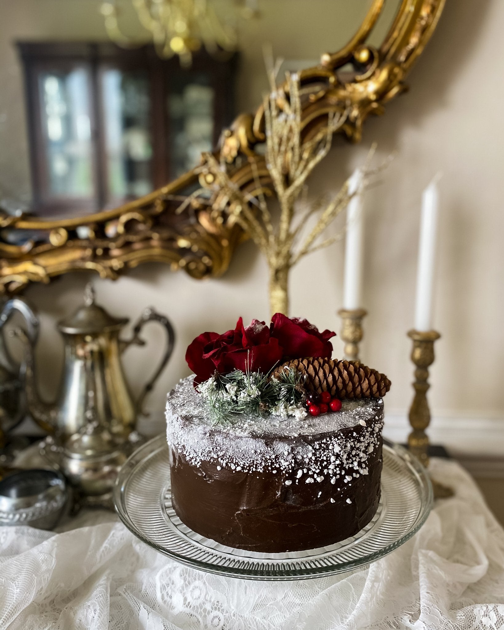 Everything Dawn Bakery Candle Treats Fake Cake Faux Cake in Chocolate Rose
