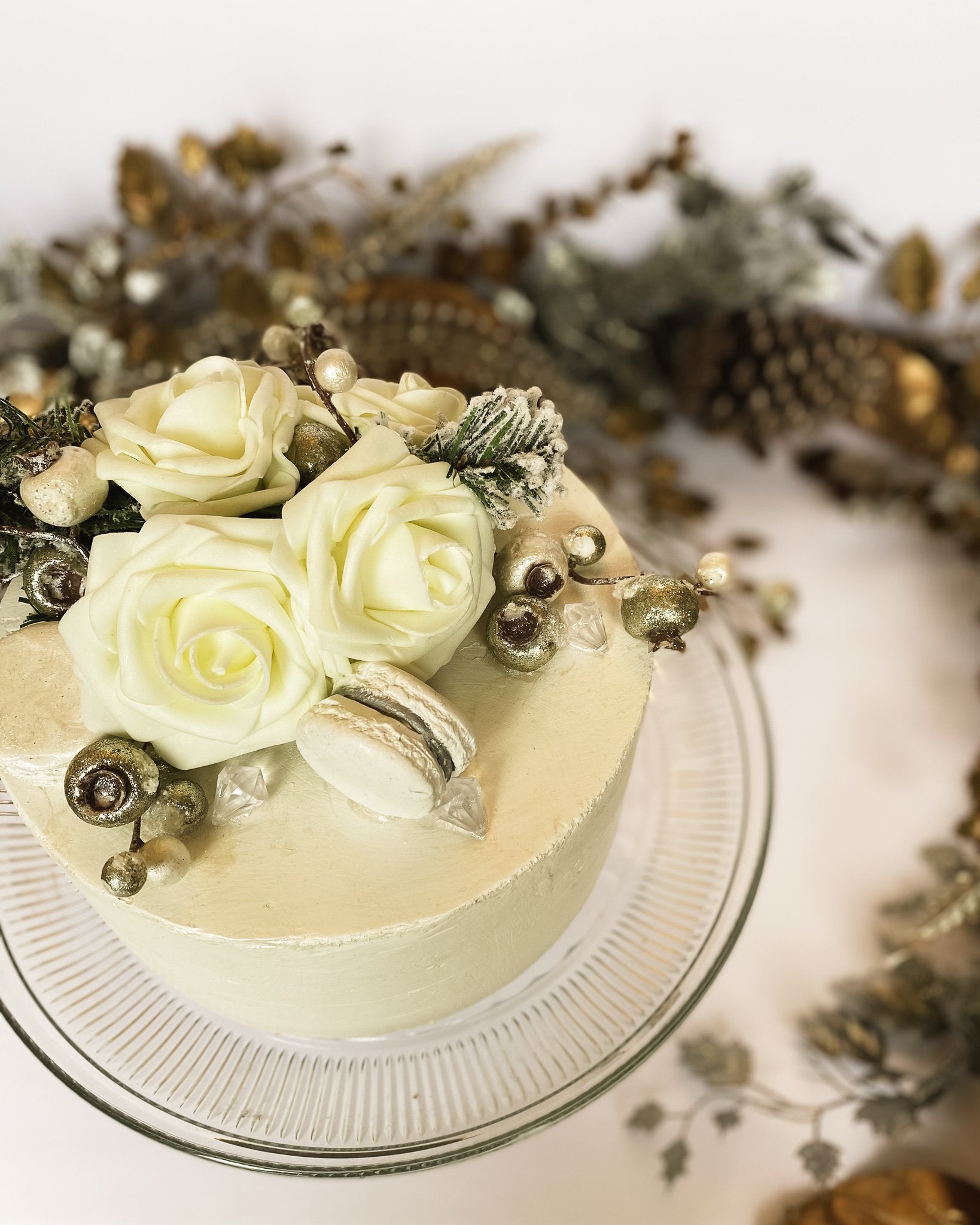 Everything Dawn Bakery Candle Treats Fake Cake Faux Cake in Winter Rose