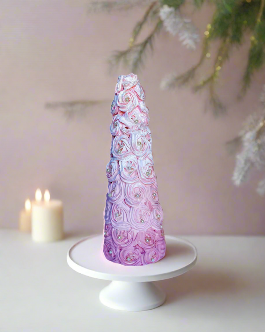 Everything Dawn Fake Cake Faux Tree Cake in Christmas Pink