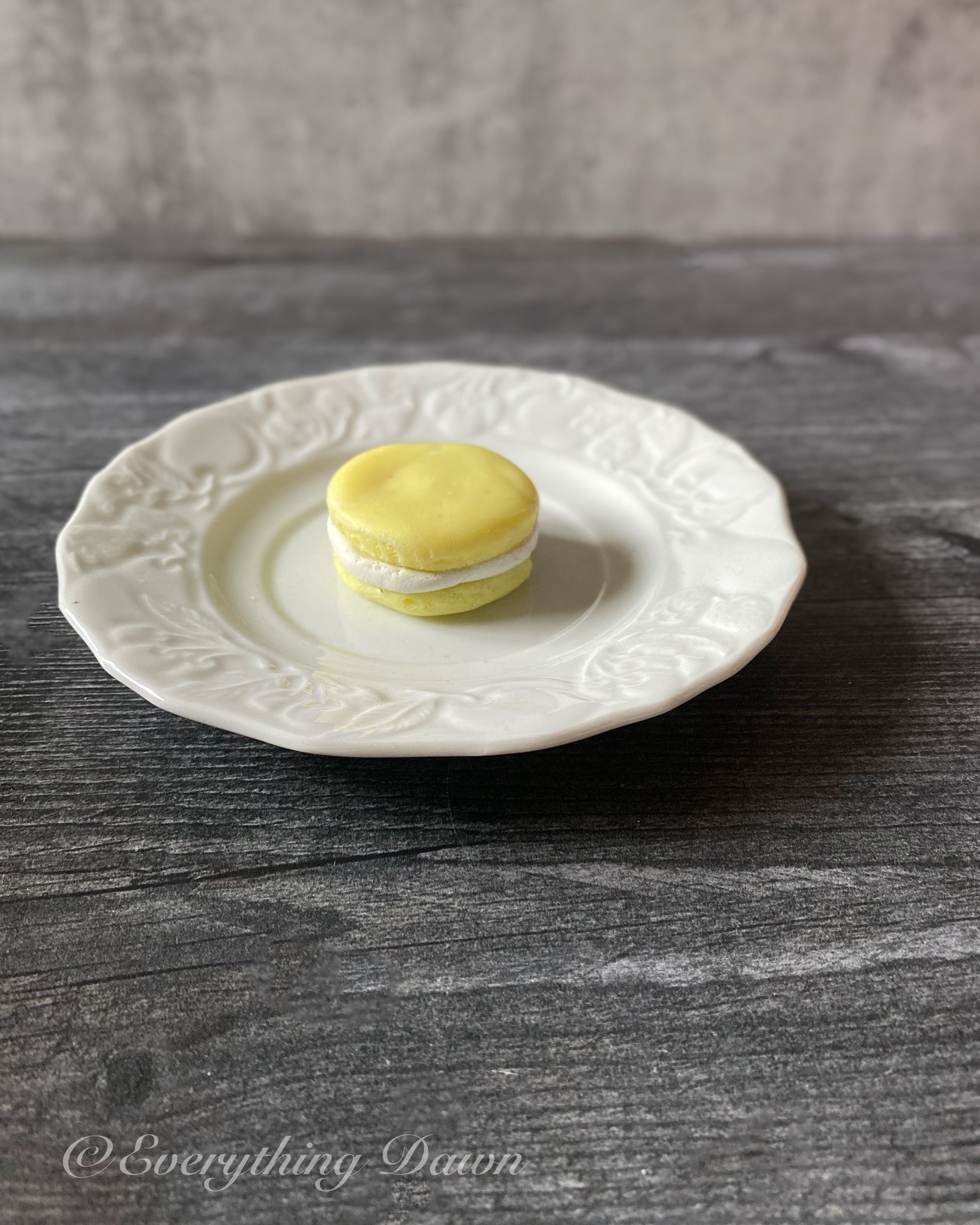 Everything Dawn Fake Cake Yellow Spring Faux French Macarons