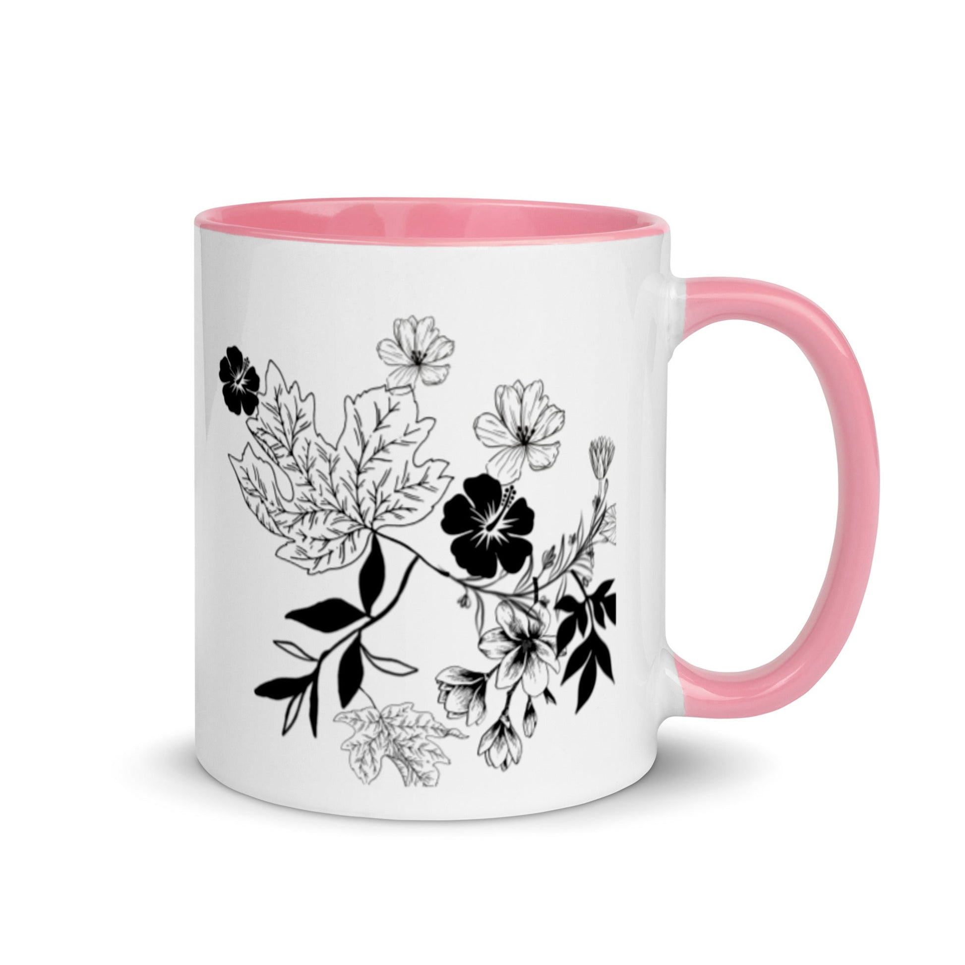 Everything Dawn Pink Autumn Leaves Floral Mug