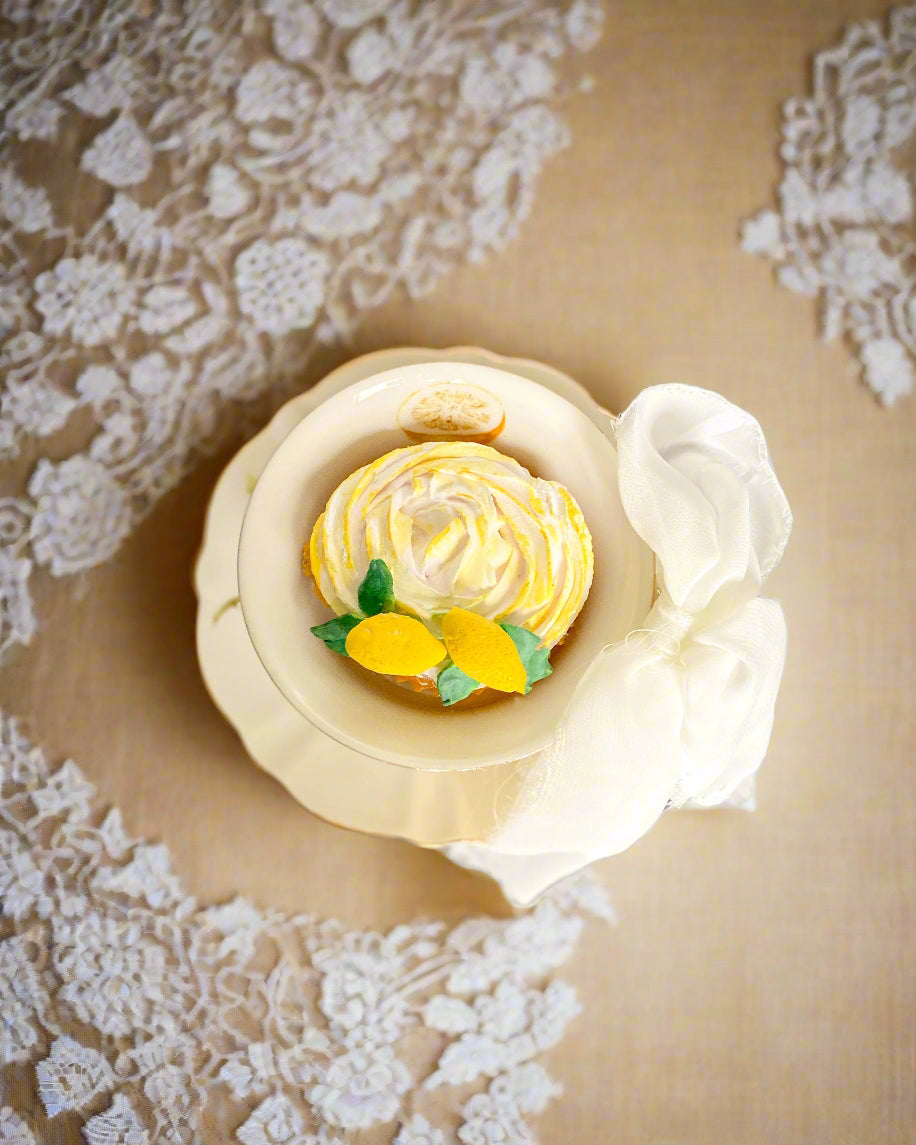 Everything Dawn Vintage Style Lemon Teacup Fake Cupcake