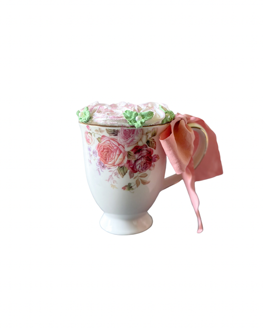 Everything Dawn Vintage Style Rose Mug and Rosette Topper